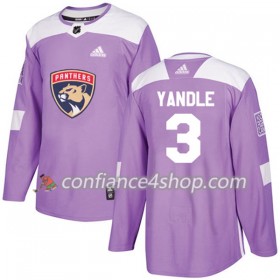 Adidas Maillot de Hockey Florida Panthers Keith Yandle 3 2017-2018 Violet Fights Cancer Practice Authentic - Homme